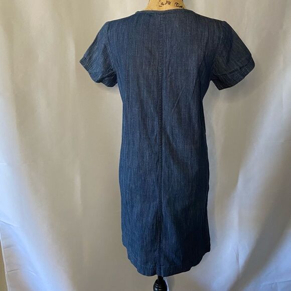 MERONA Blue Denim Straight Mini-to-Midi Dress XSmall - Picture 4 of 10